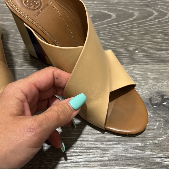 Tory Burch Women's Color Cube 100mm Mule, Sun Beige - sz 9 - Picture 4 of 7